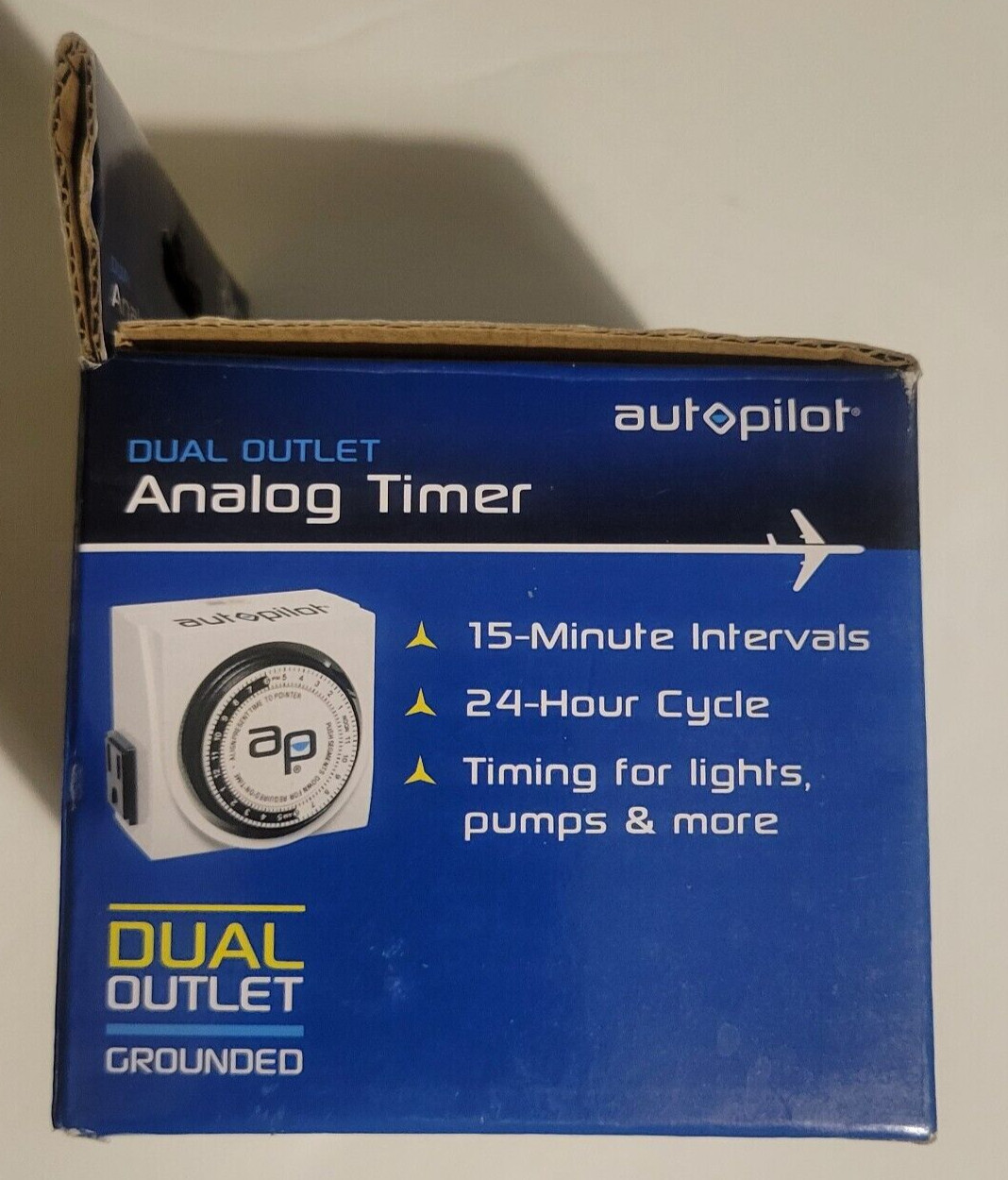 Autopilot Dual Outlet Analog Timer (1875 Watts At 15 Amps, 125 Volts) Brand New!