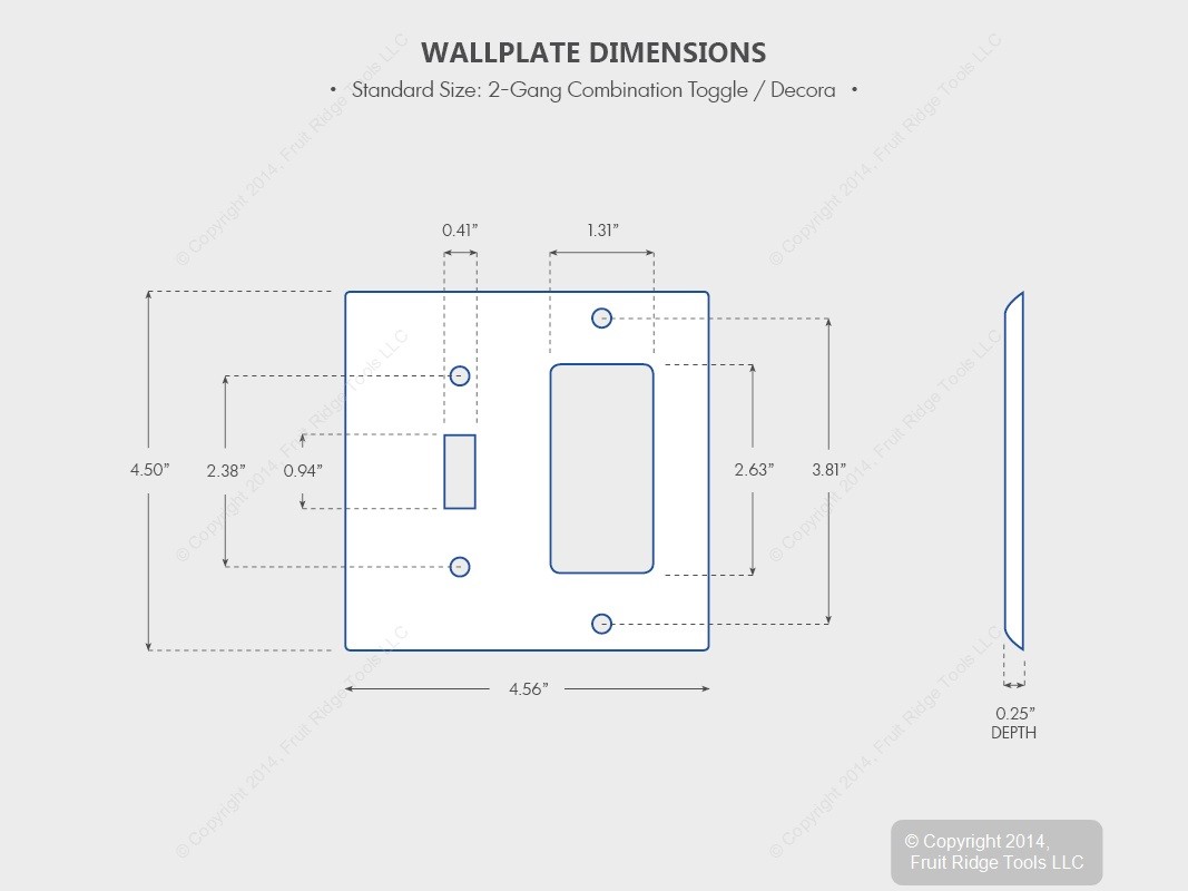 Leviton 80405-A Almond 2-Gang Toggle Decora GFI Plastic Standard Wallplate Cover