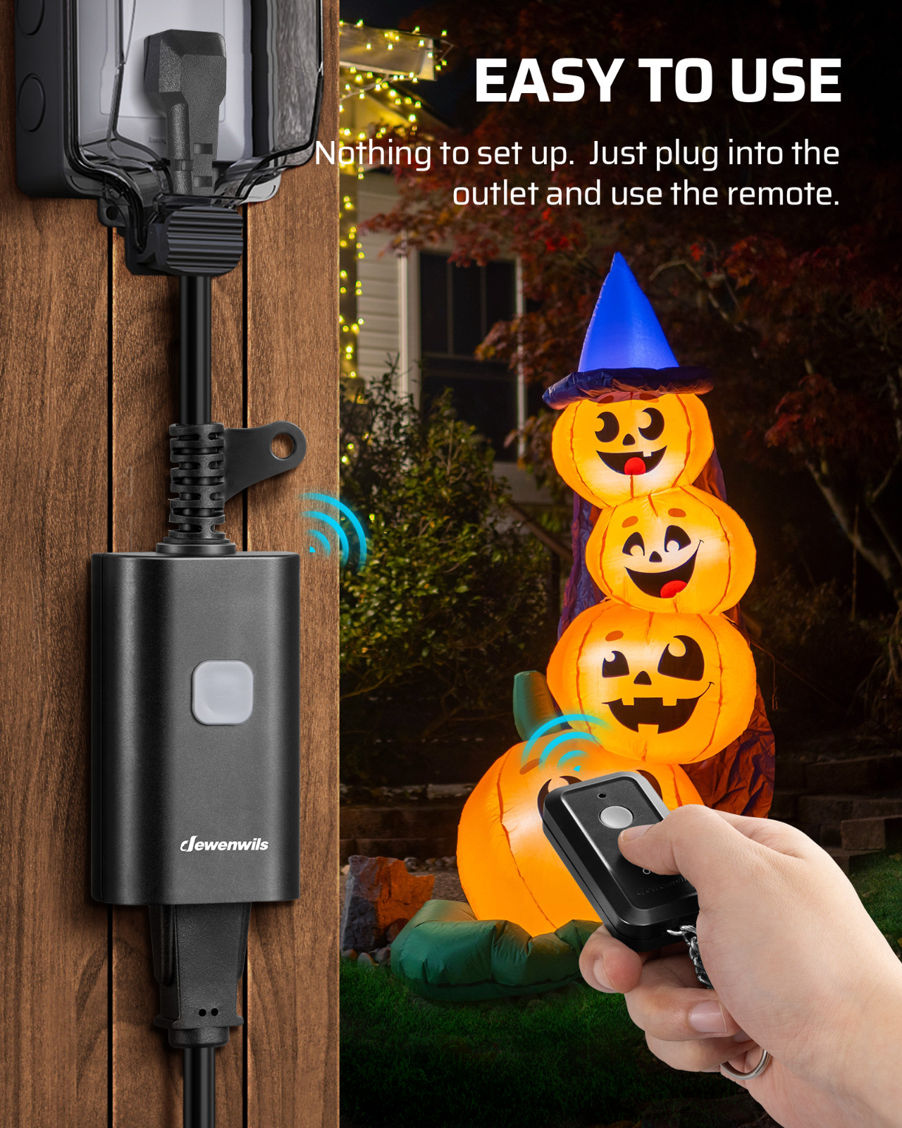 DEWENWILS Outdoor Remote Control Outlet,for Lights Outdoor Appliances