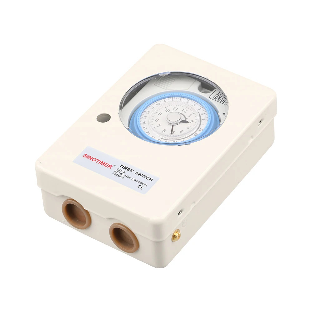 Quartz Timer Switch 100-240V 20A DIN Rail 24H 15Min Waterproof Mechanical Tools