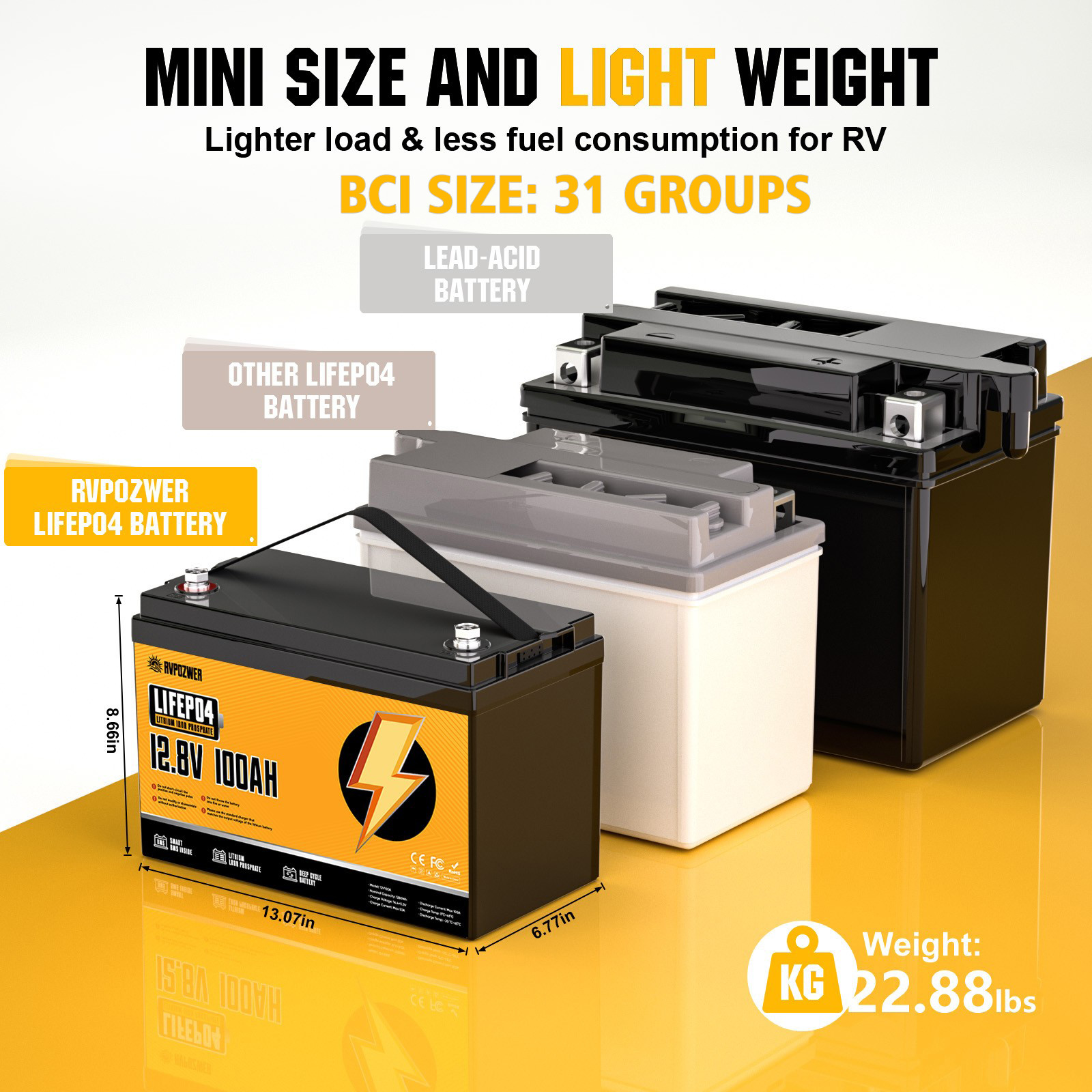 36V 100Ah LiFePO4 Lithium Battery Deep Cycle 3 Group 12V 100Ah For Golf Cart RV