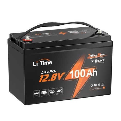 LiTime 12V 100Ah TM LiFePO4 Lithium Battery Low Temp Cut-off for Trolling Motor