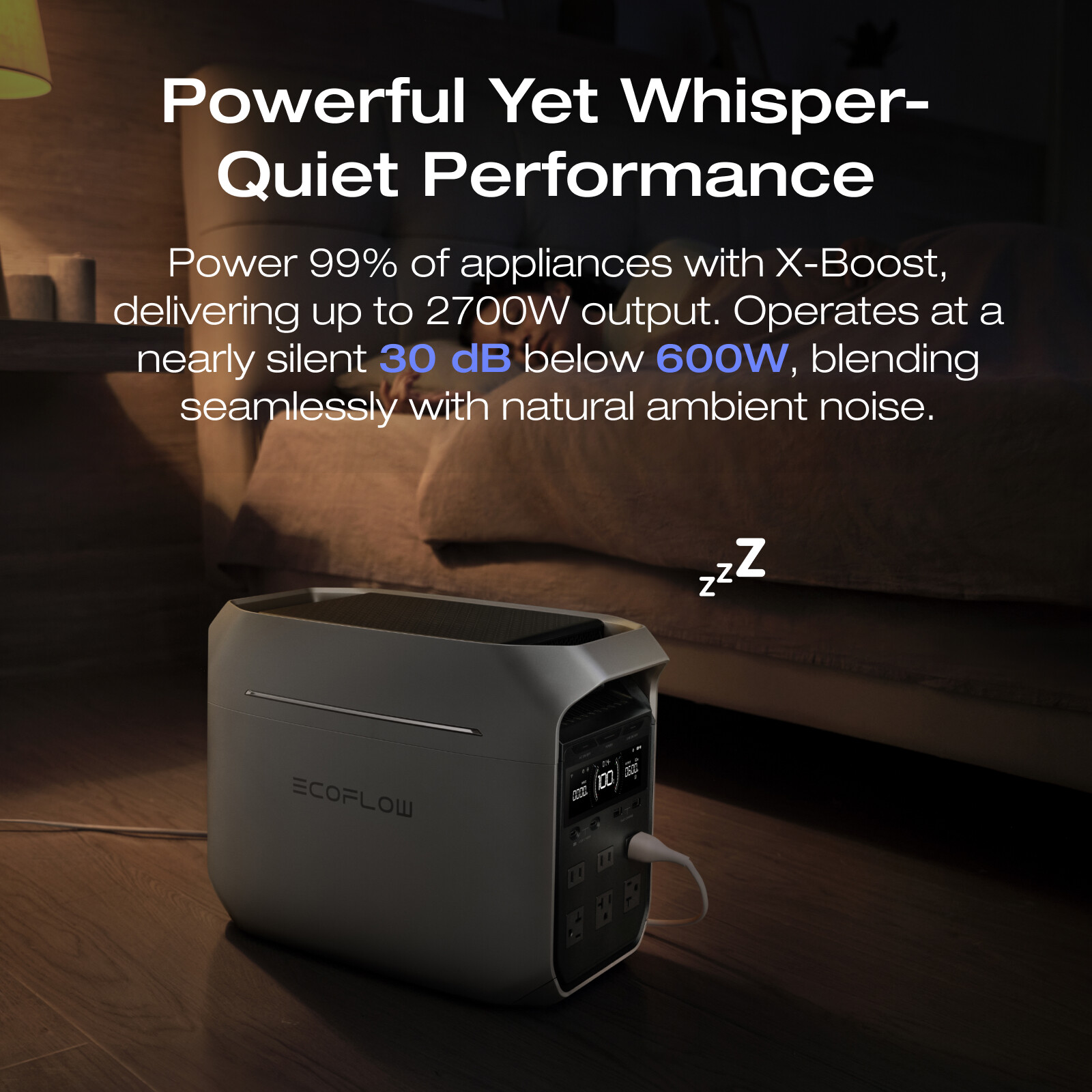 EcoFlow DELTA 3 Plus 1024Wh 1800W Portable Power Station LFP Battery Outdoors