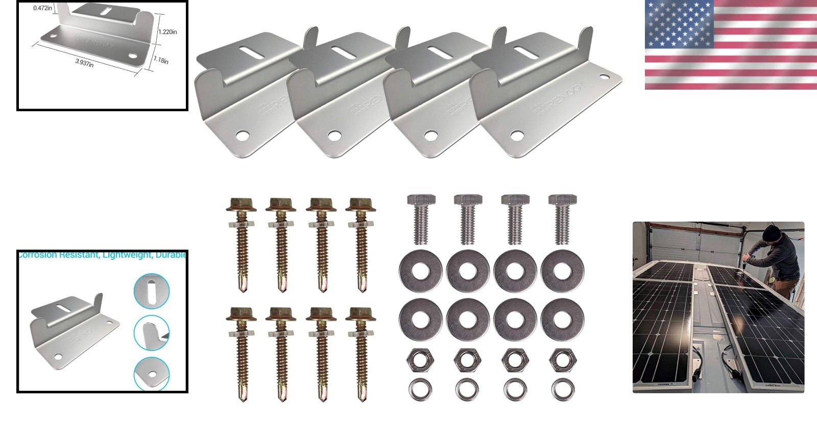 Complete Solar Panel Mounting Z Bracket System – Easy Installation & Lightweight
