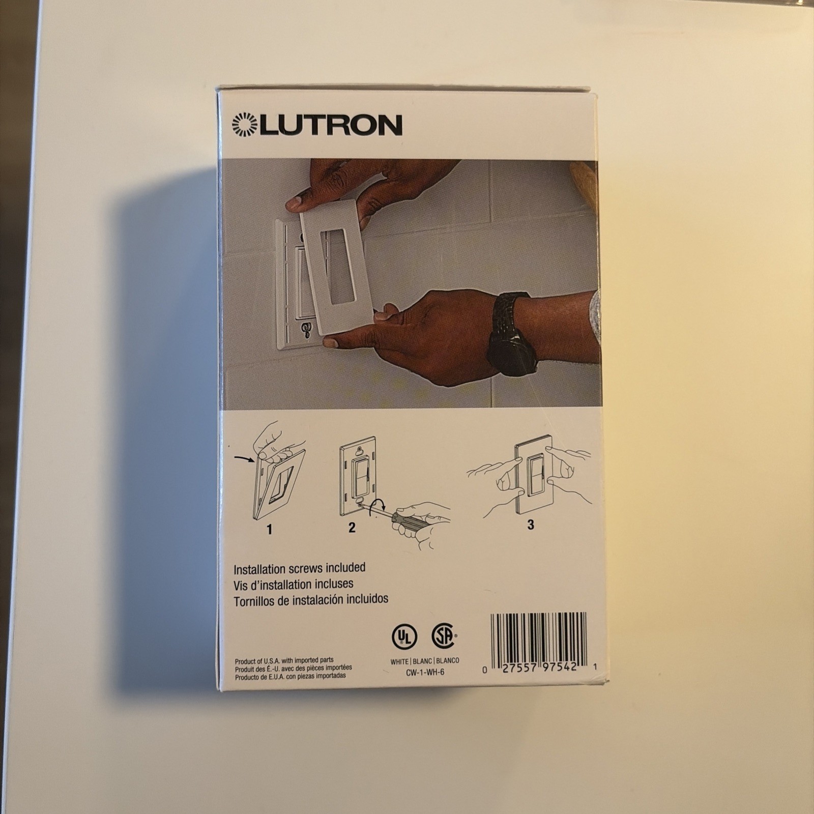 Lutron Claro CW-1-WH Gloss White Wall Plate, 6-Pack