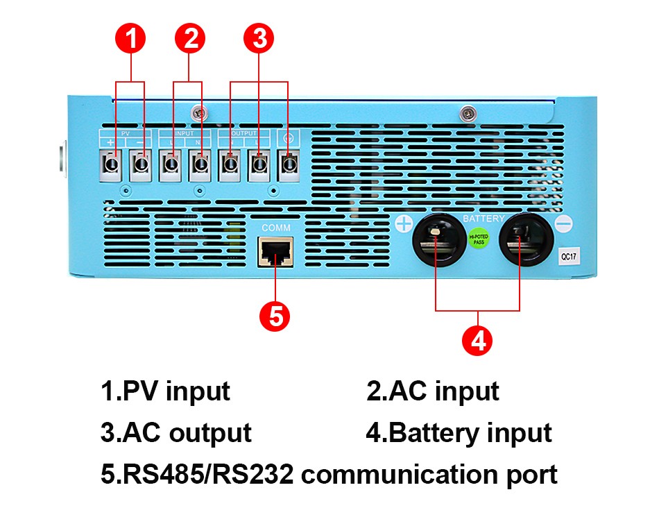 4KW 4000W Hybrid Solar Inverter 24V AC 120V/240V MPPT 140A Parallel Wifi BMS US