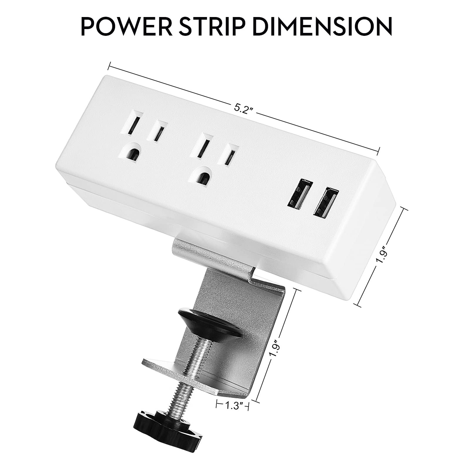 Desk Clamp Power Strip With Usb Ports Desktop Mounted Power Outlets Table Edge P