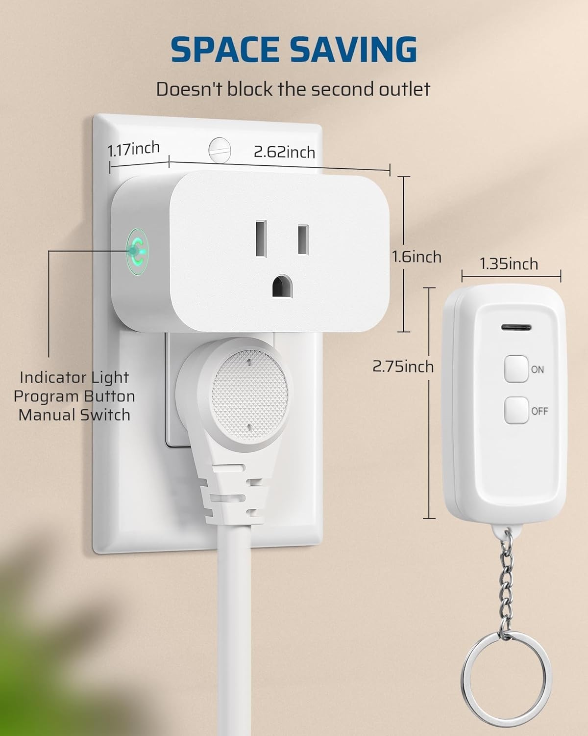 Indoor Remote Control Outlet, Wireless Remote Light Switch, No Interference R…