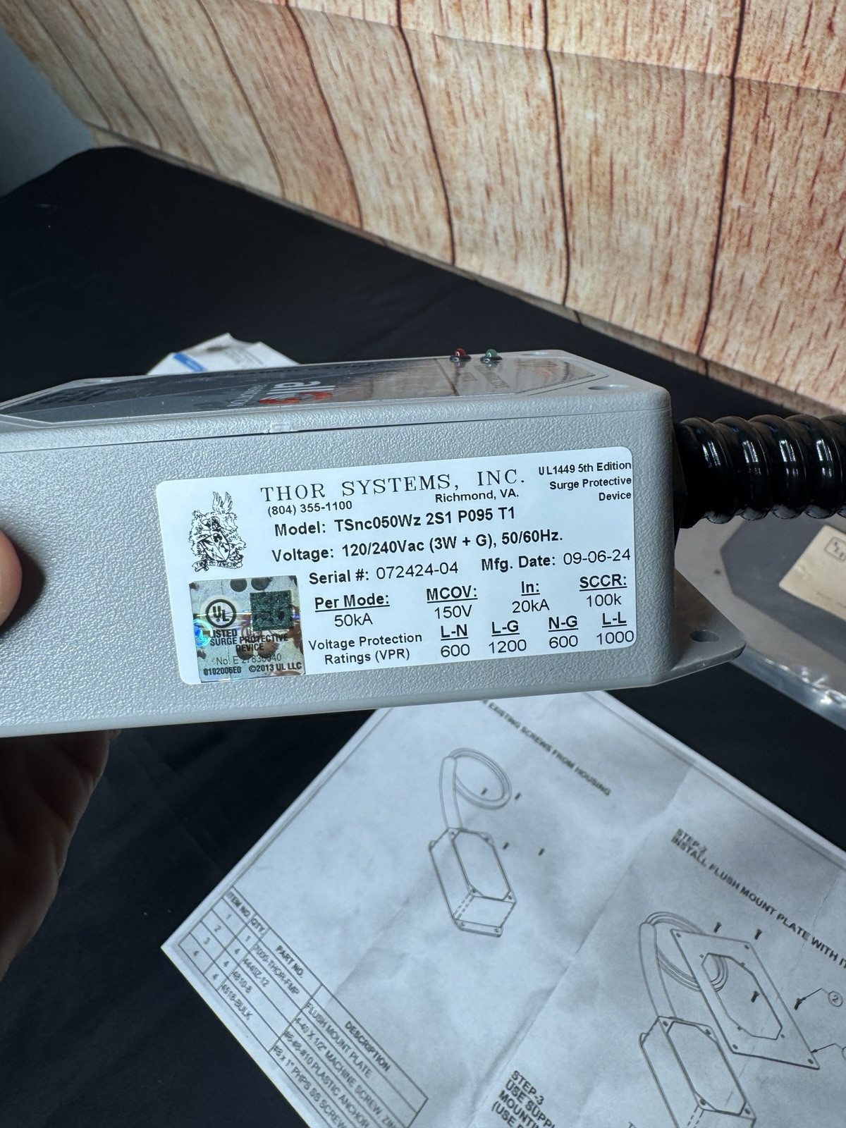 Thor Systems SPD Surge Protective Device TSnc050Wz 120/240V (See Description)