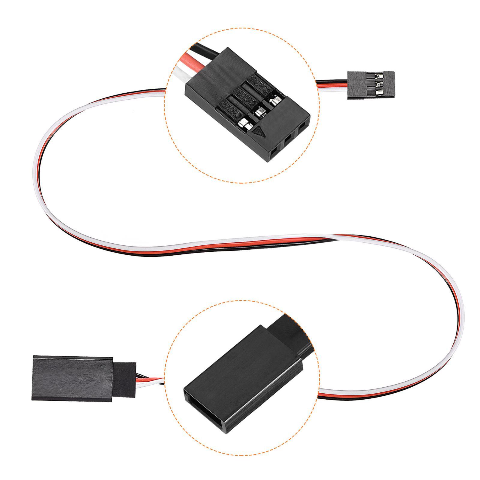 10pcs 3-Pin Servo Extension Cable Cord Connector Lead Wire Male to Female 22AWG
