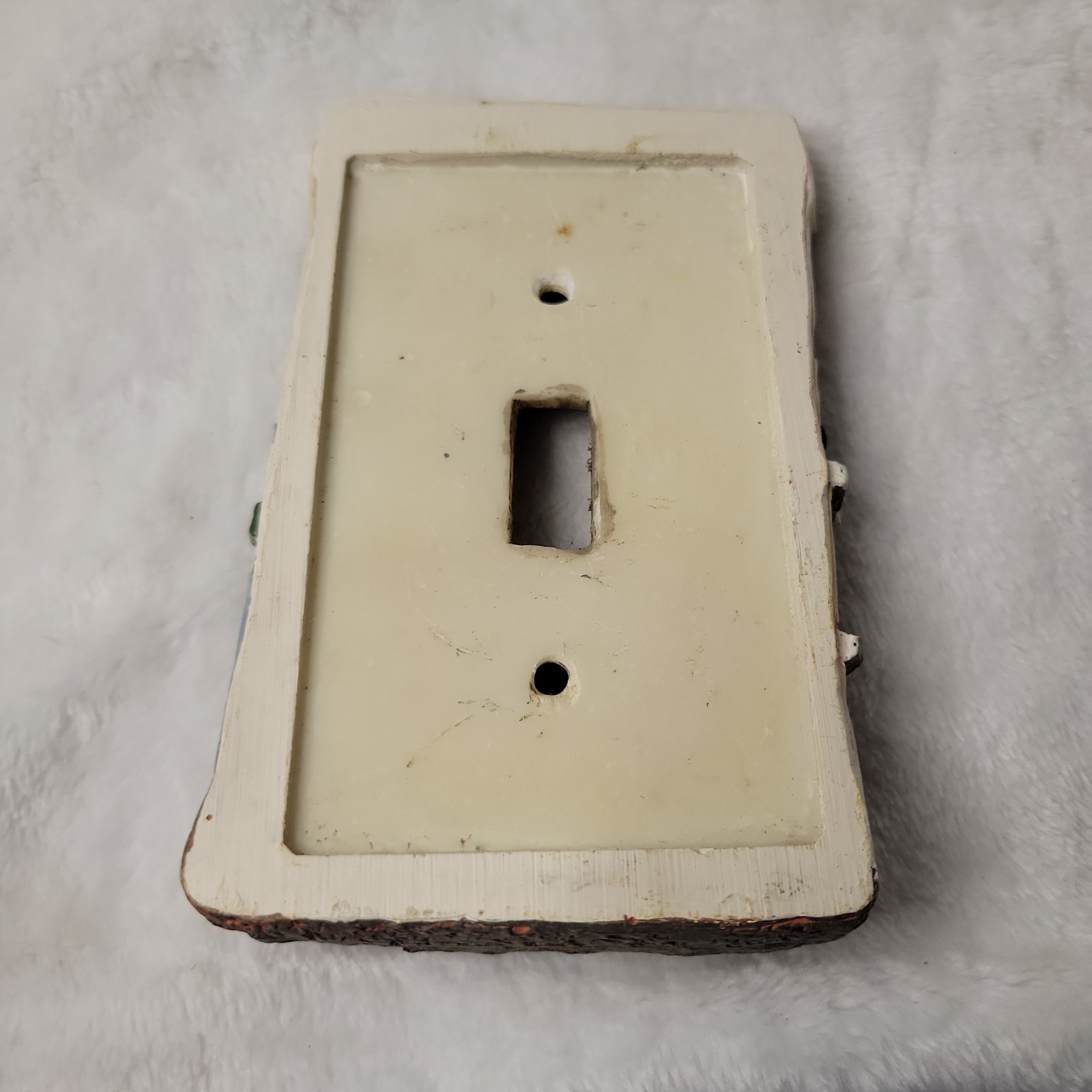 Single Light Switch Plate Cover Flowers Door Painted Resin FIGI 3D Cottage Garde