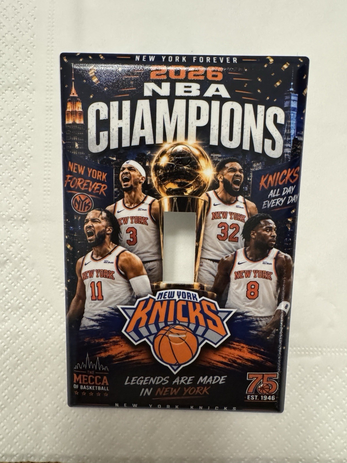 New York Knicks NYK NBA Basketball Single Light Switch Wall Plate Art Cover