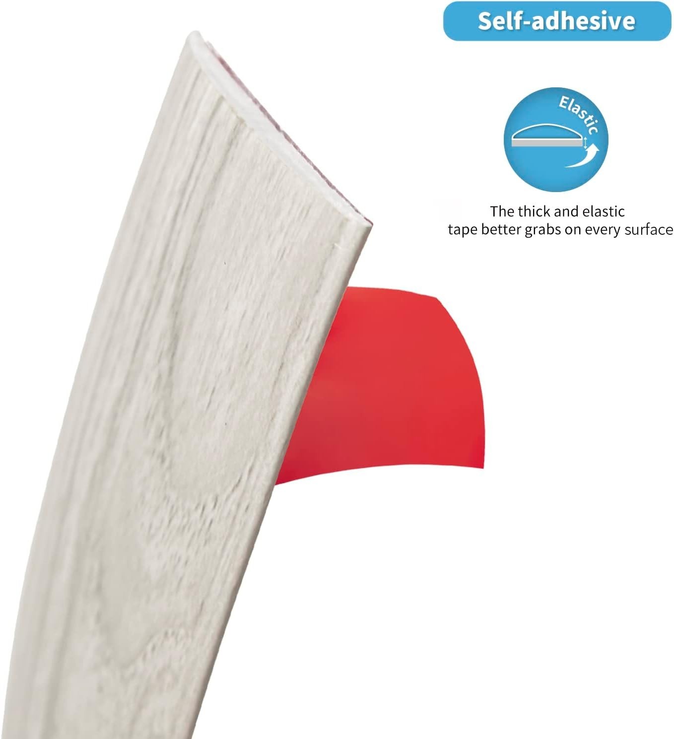 Elegant Self-Adhesive Vinyl Floor Transition Strip – 10FT, White-Washed Finish