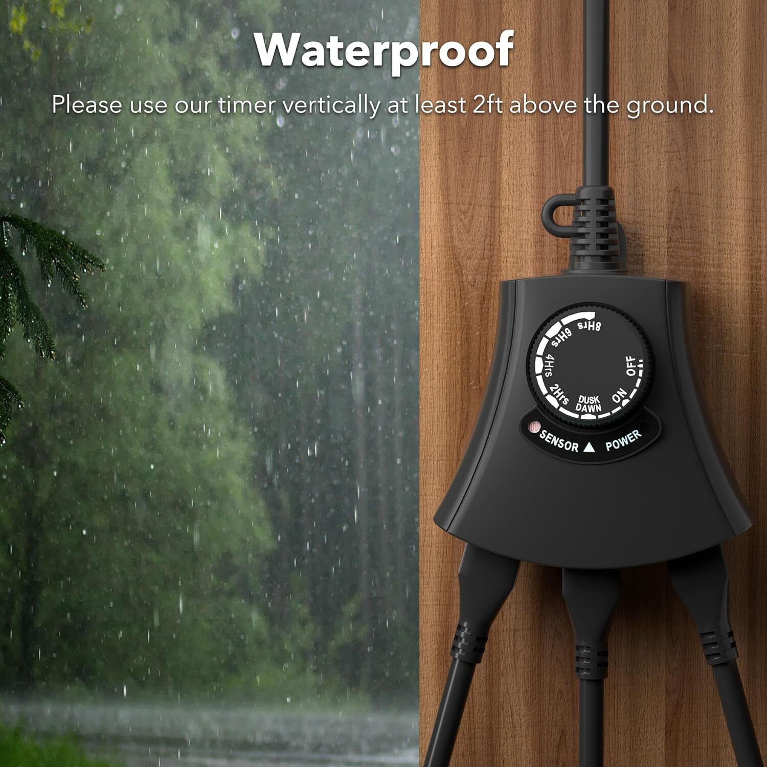 HBN Outdoor Light Timer Weatherproof Photocell Dusk to Dawn Light Sensor Timer