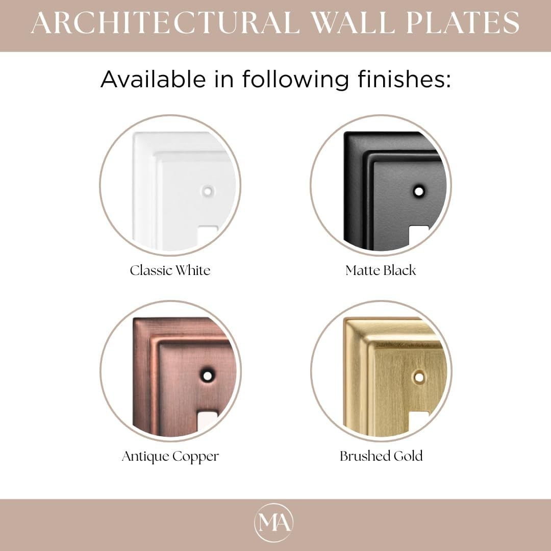 Brushed Gold Toggle Light Switch Cover Plate, 2-Gang Metal Wall Plates Pack of 2