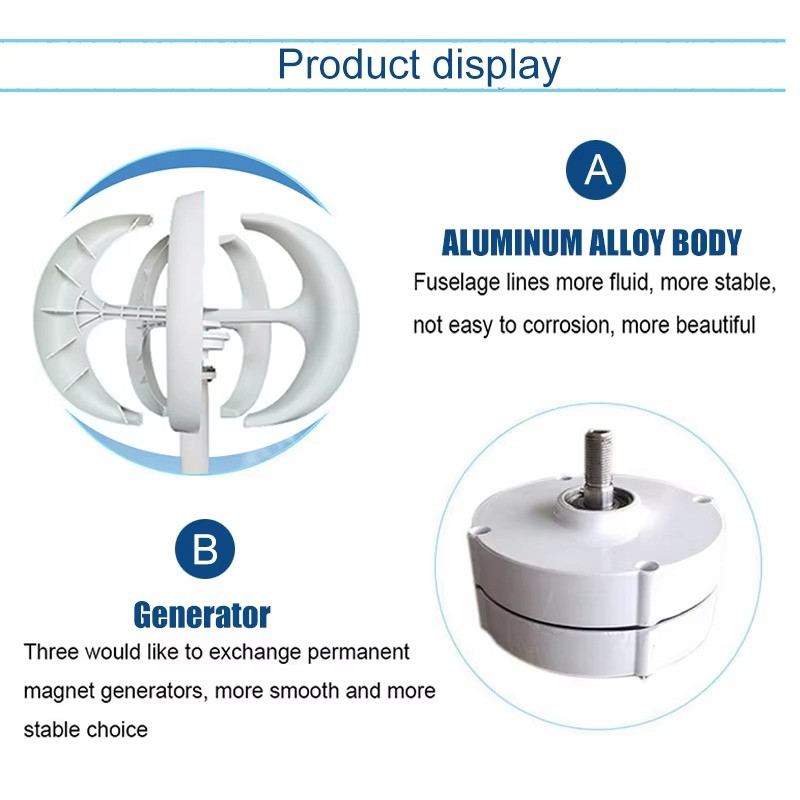 5000W Vertical Wind Turbine Small Windmill Free Energy 12V 24V 48V 220V Farm