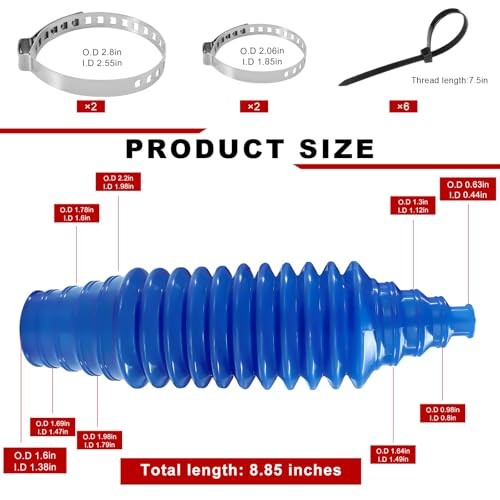 12PCS Car Rack and Pinion Boot Kit – Waterproof & Dustproof Silicone Blue