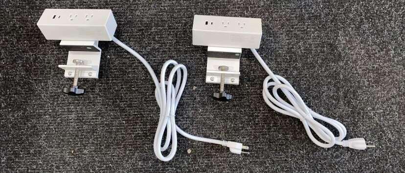 Doug Mockett 2 PACK! Desk Clamp Power Strip,2 Outlets,1 USB Plug,1 USB-C On Each