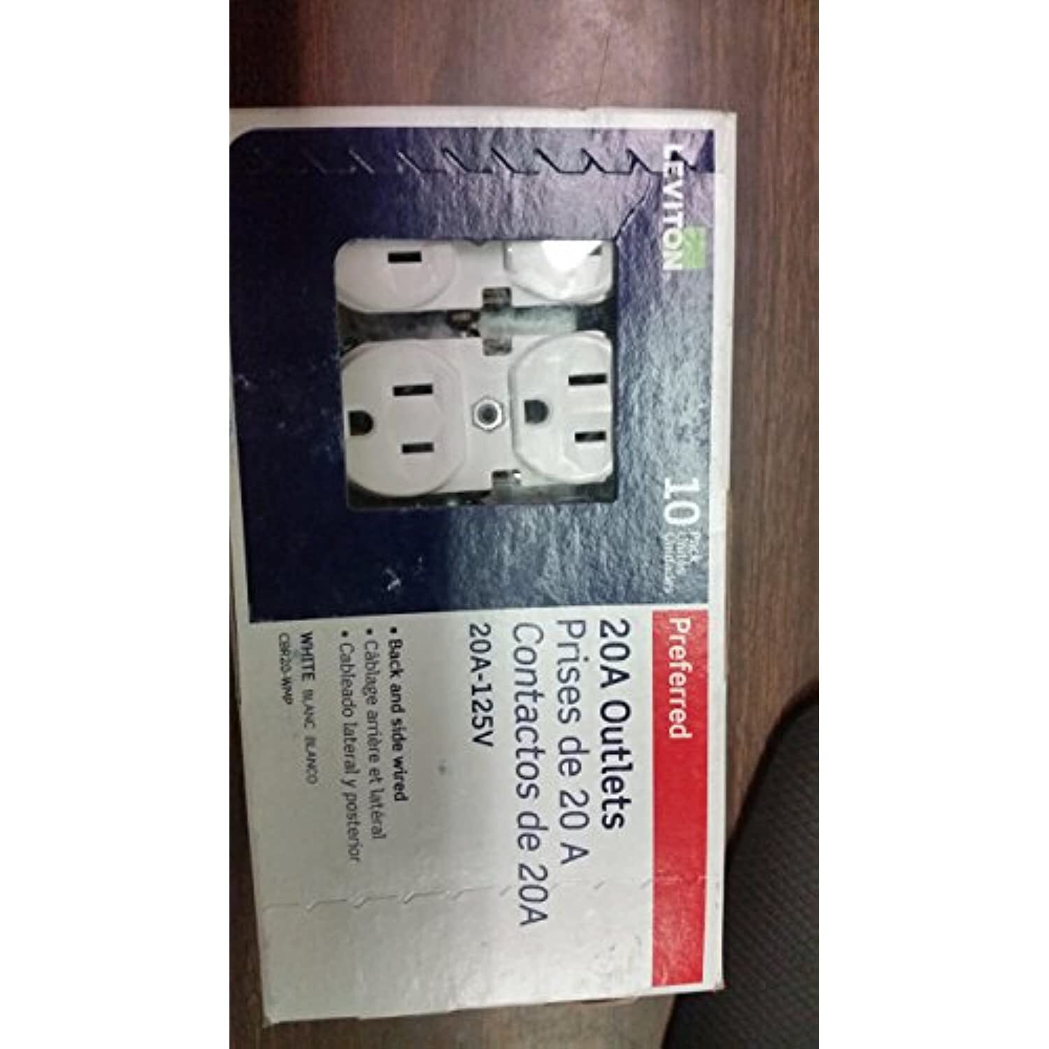 Outlet Dplx 20a Wht 10pk