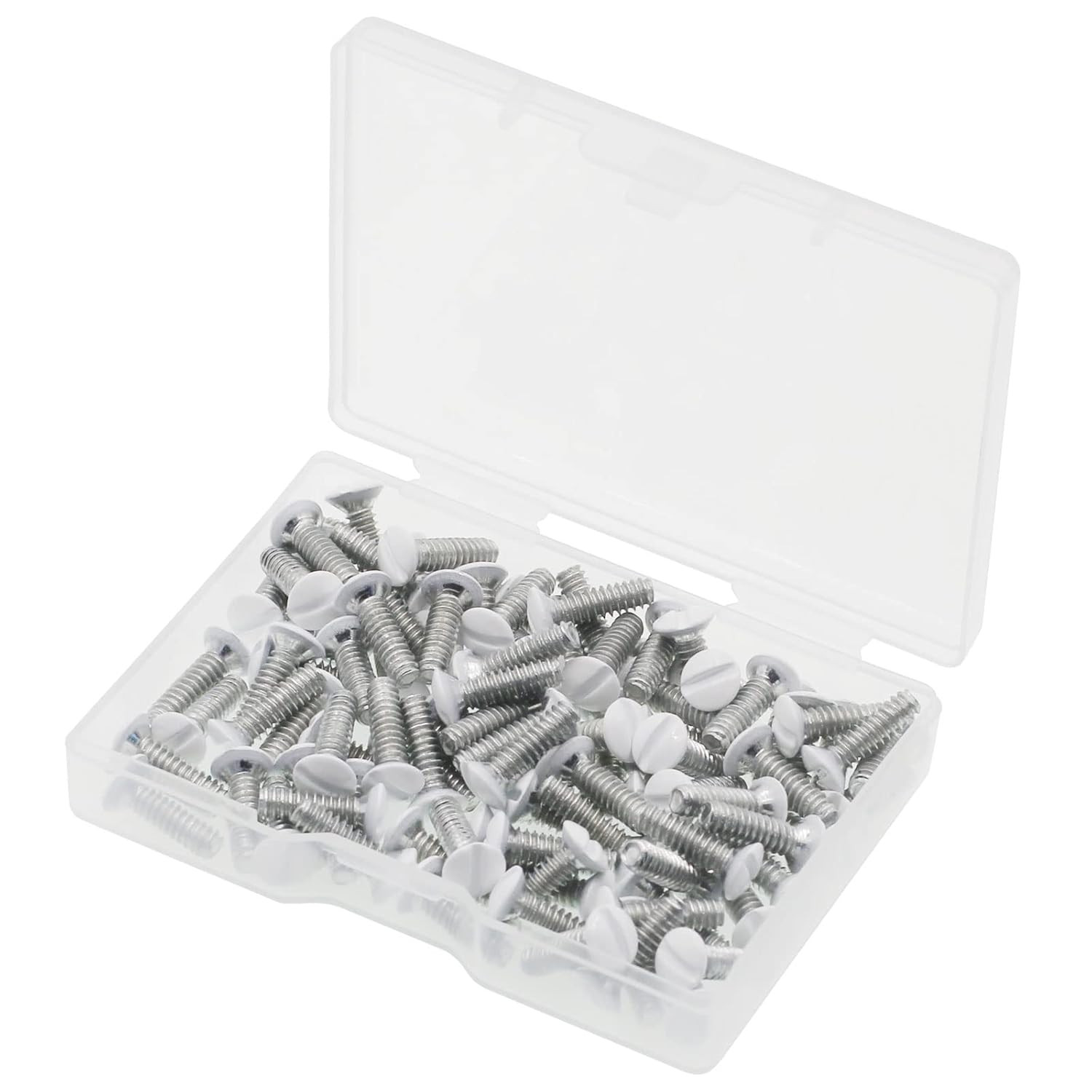 Wall Plate Screws, 100 Pcs White Outlet Screws 1/2″ Long 6-32 Thread Light El…