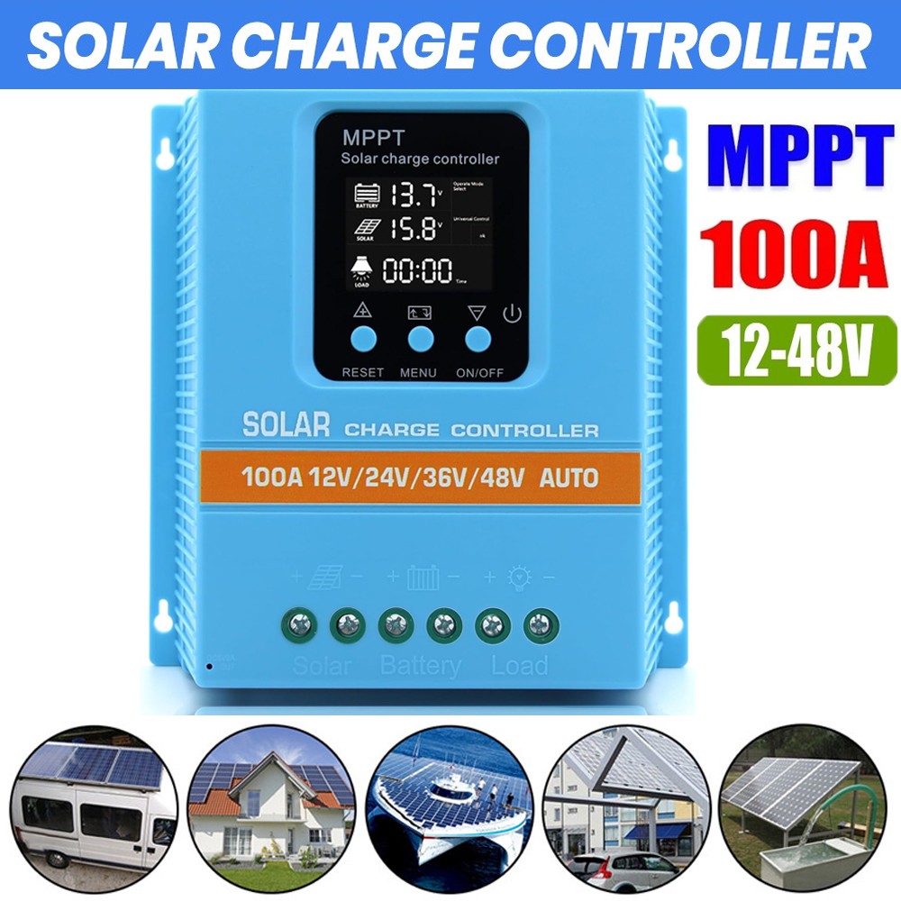 4800W 100A MPPT Solar Charge Controller 12V/24V/36V/48V Battery PV Regulator US