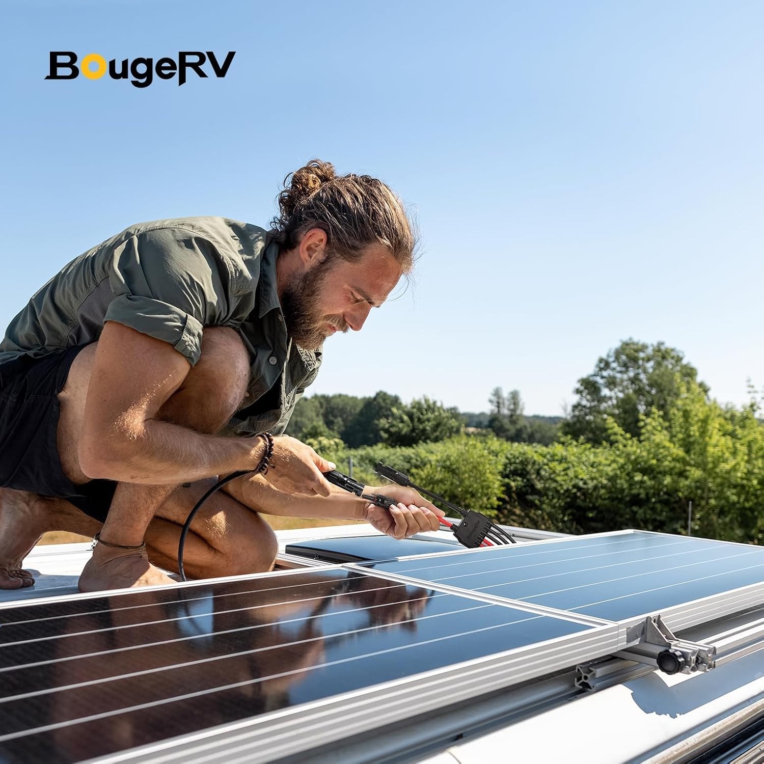 BougeRV Solar Parallel Connectors for 2-3 Solar Panels, 2 to 6 Y Branch 10AWG Ad