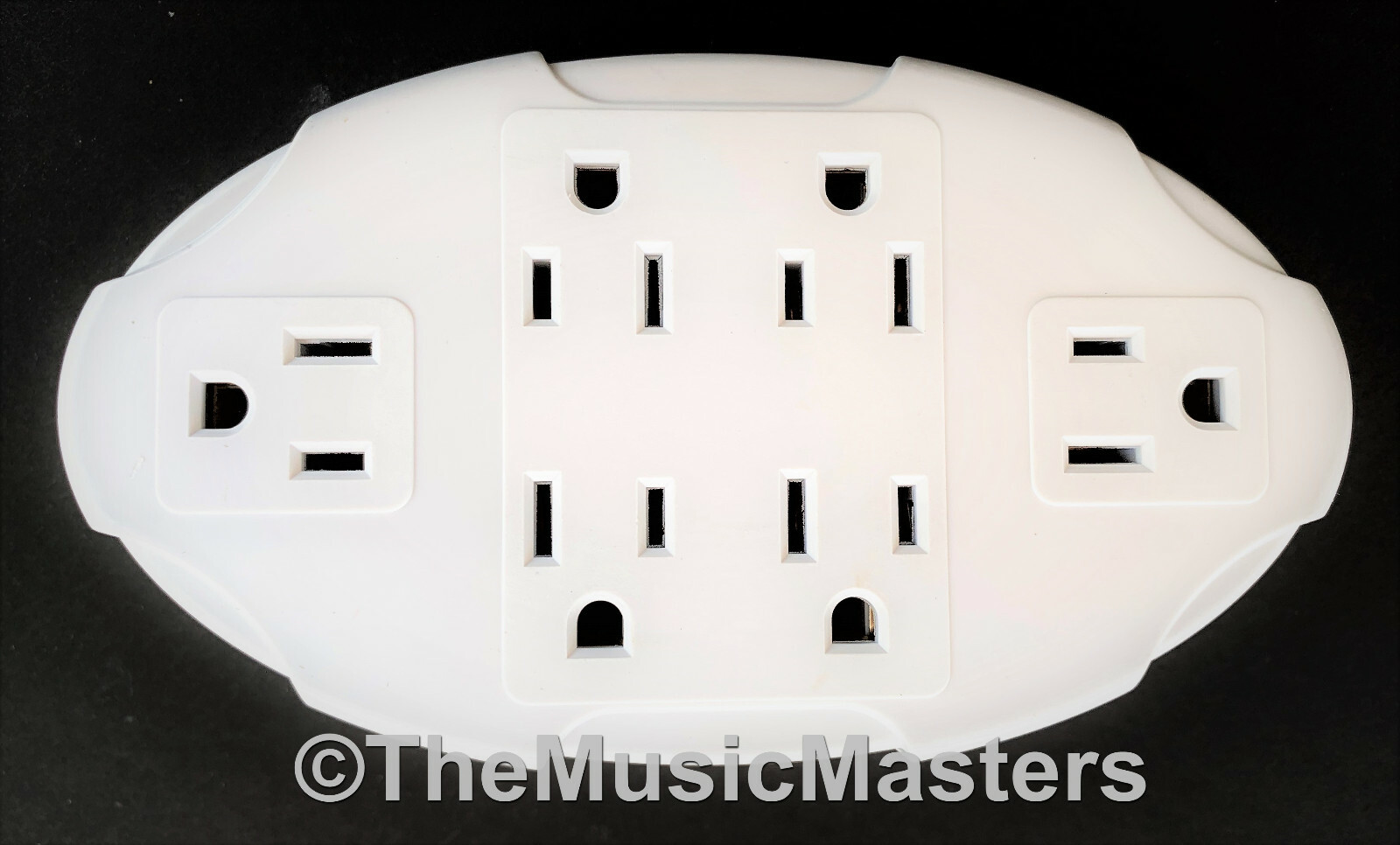 (2) 6 Outlet Electrical Socket Adapter Cover Oval 6-Way Wall Plug Power Splitter