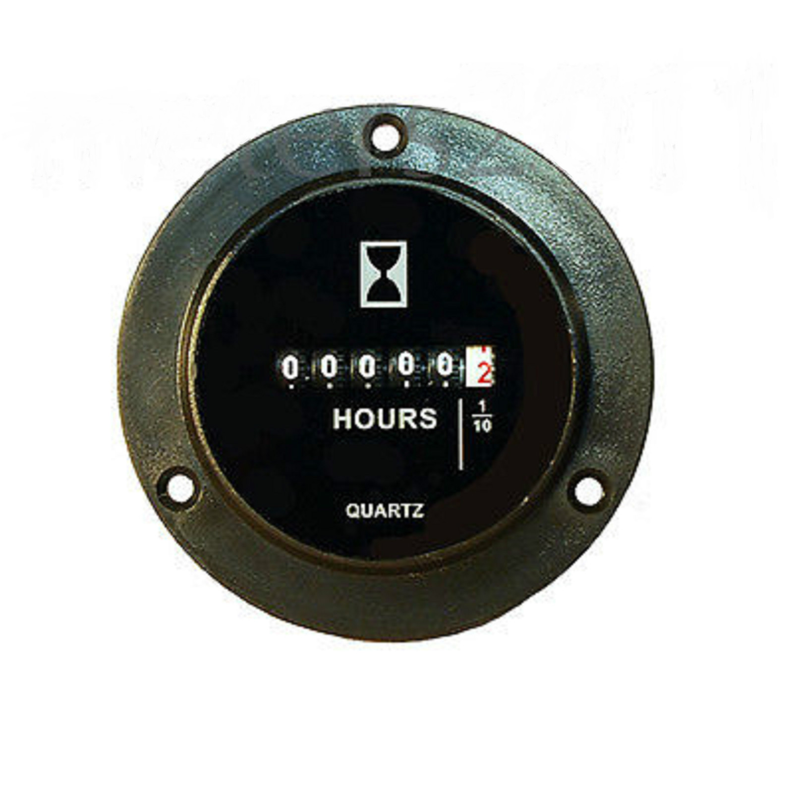 Hour Meter, Electrical, 3-Hole, Flange Surface or behind panel mnt 120VAC