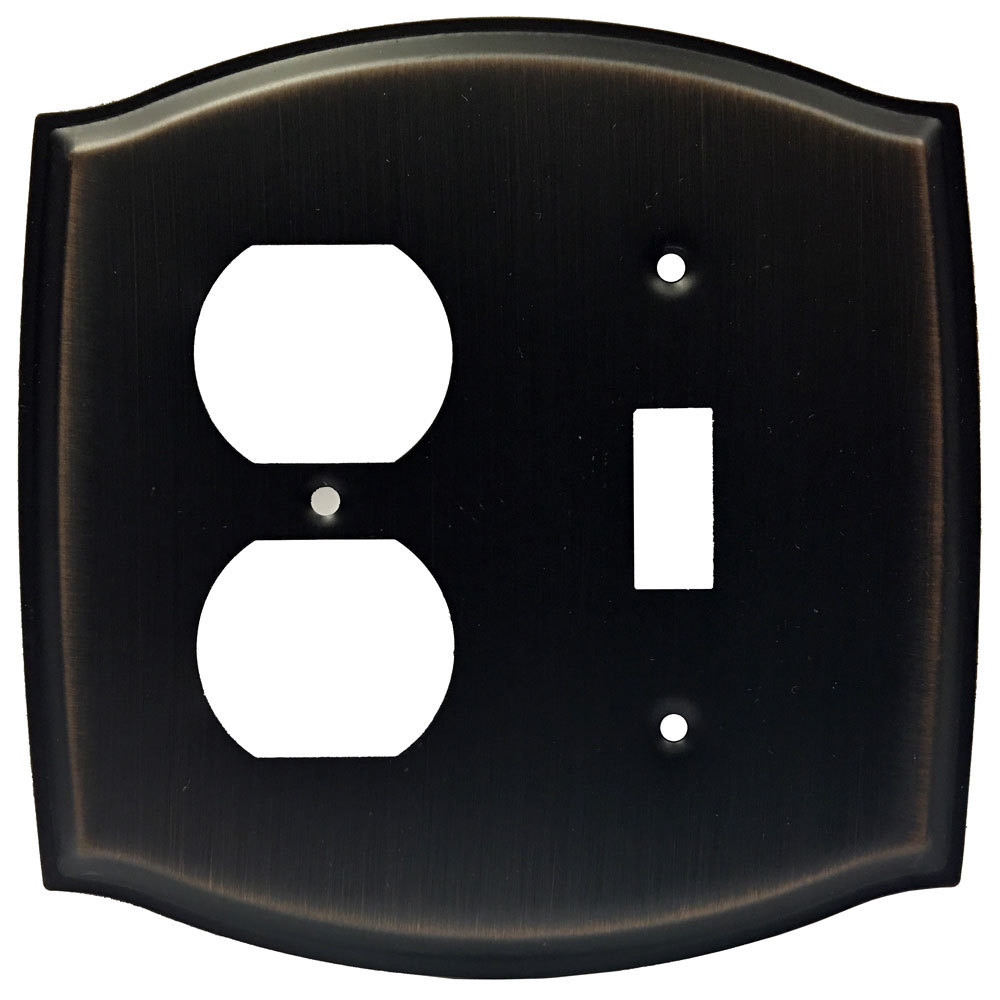 Oil Rubbed Bronze Combo Outlet Toggle Switch Wall Plate