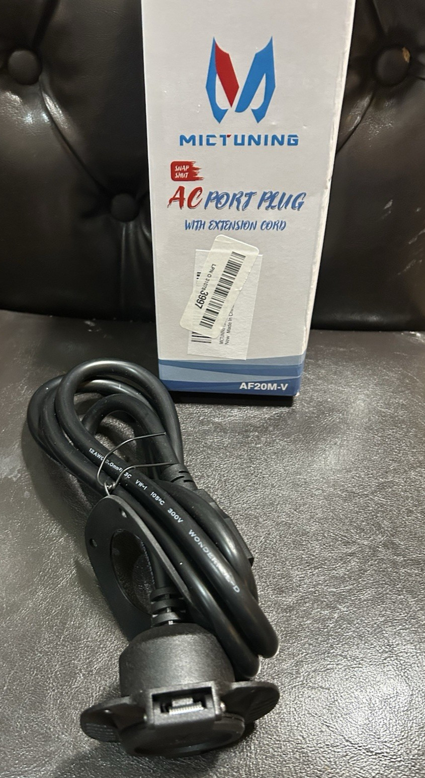 MICTUNING AC Port Plug with Power Inlet Socket 15A 20 Inch Extension Cord 250V