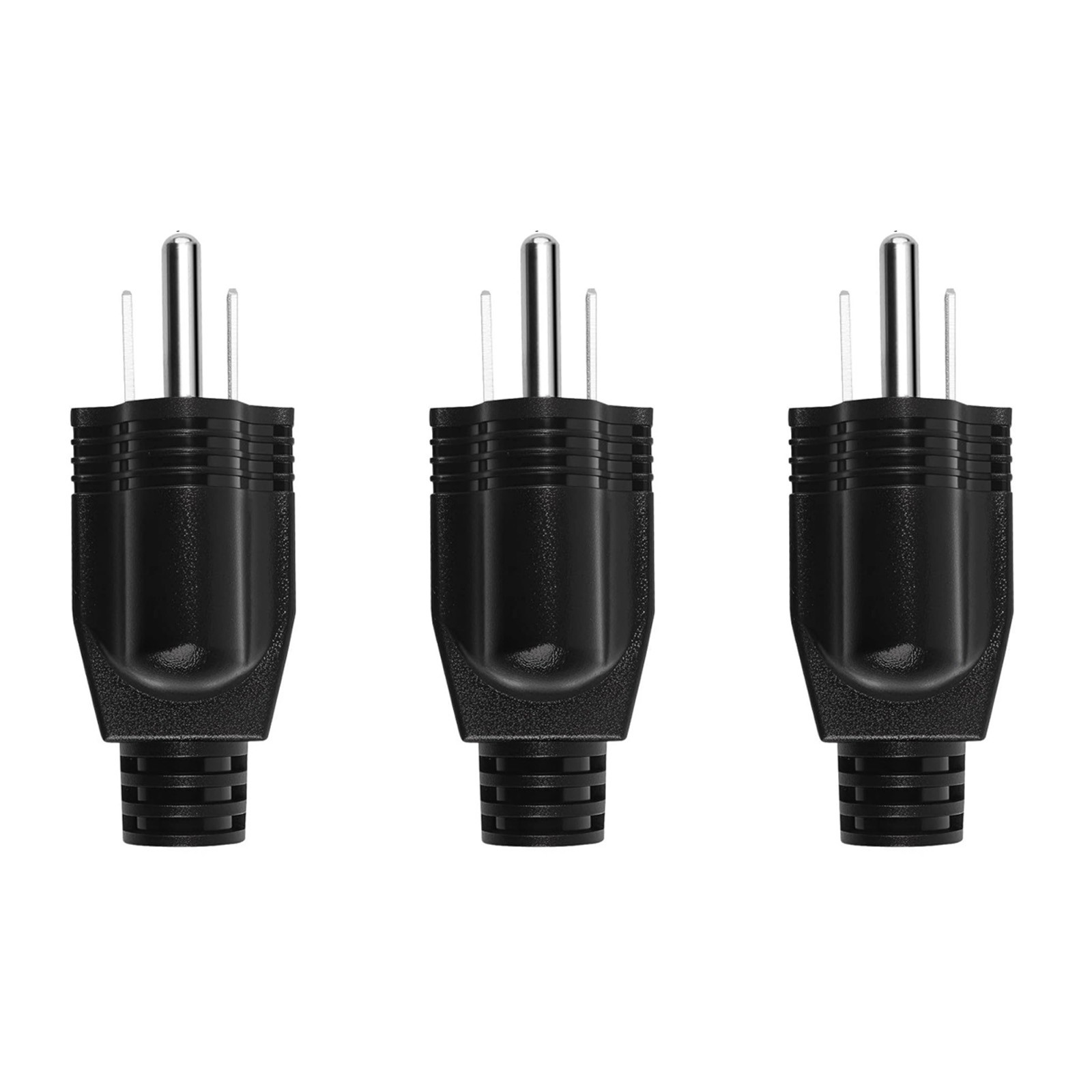 3-Pack 125V 15A AC Male Plug Replacement Components 3 Prong Electrical Wire