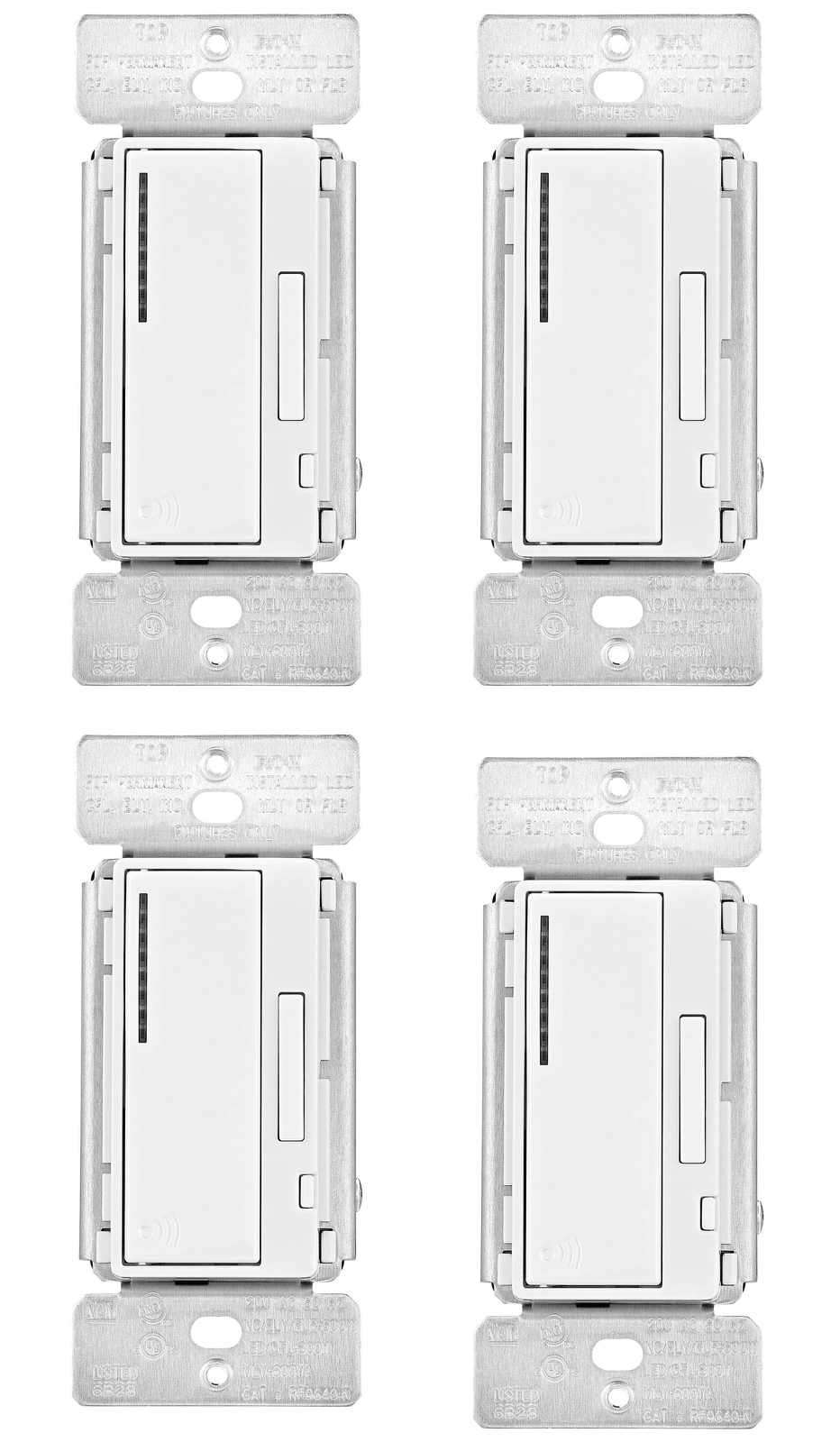 (case of 4) EATON RF9640-NDW Z-Wave Plus Universal Dimmer, White, single pole,
