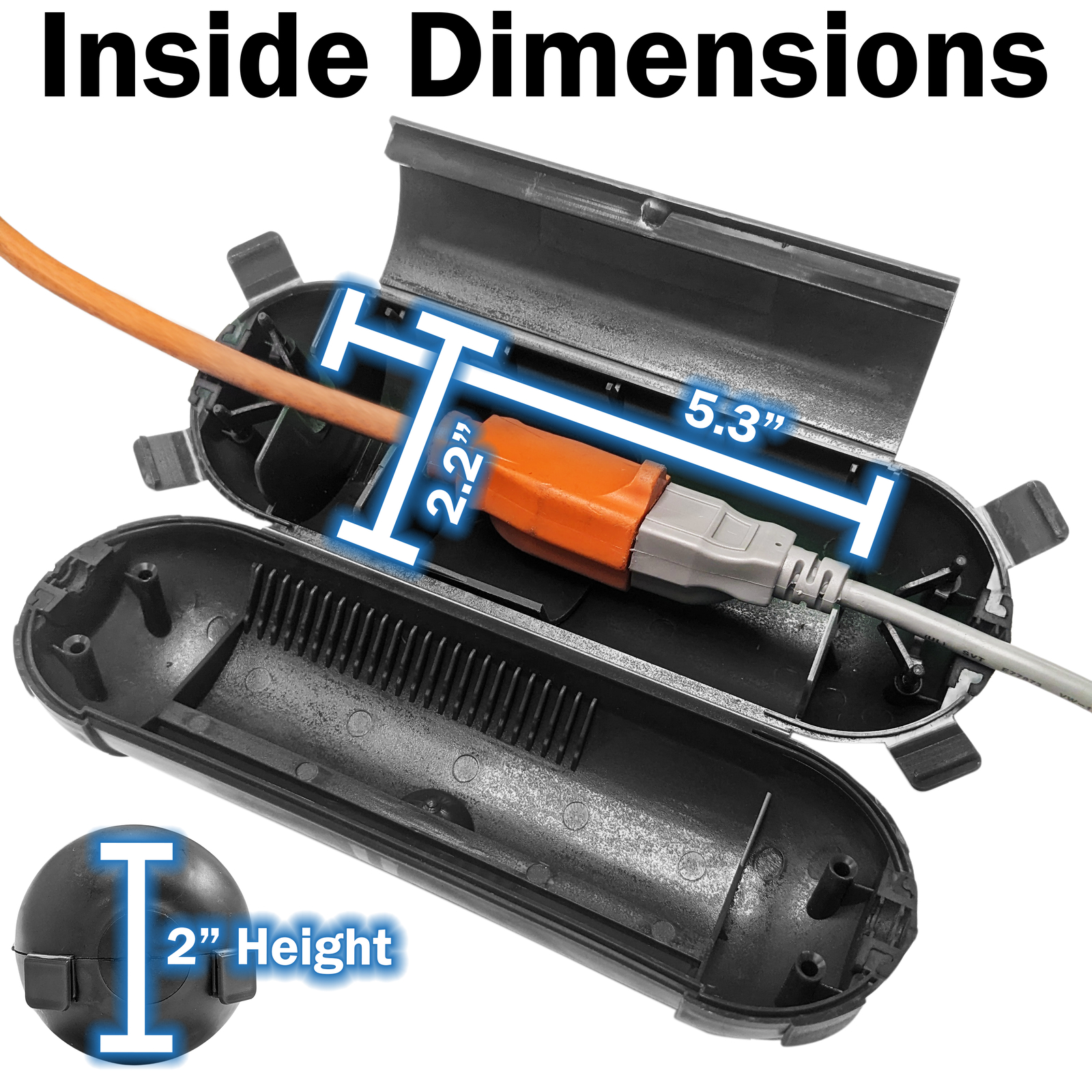 Weatherproof Electrical Extension Cord Cover, Splashproof Outdoor Enclosure