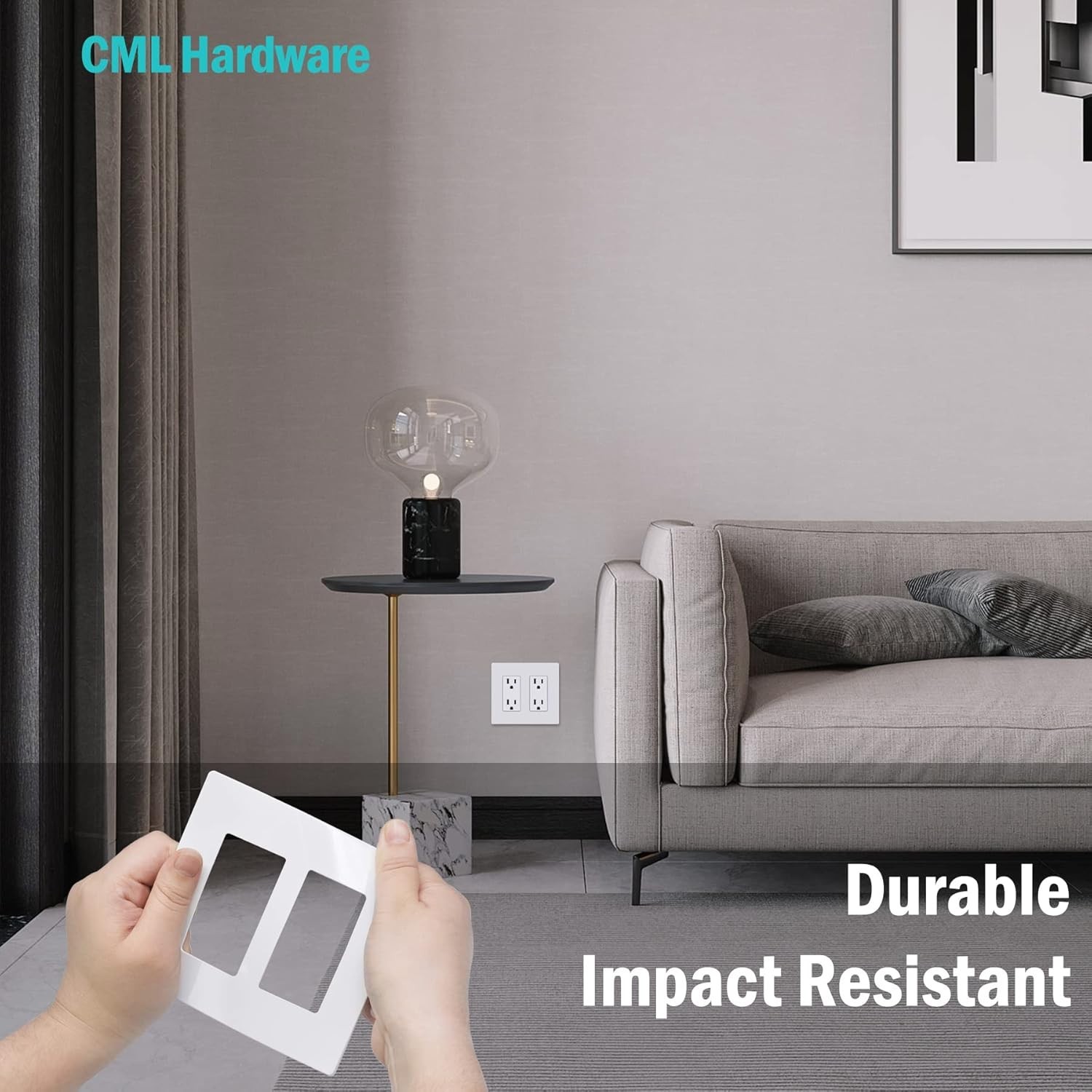 Seamless 2-Gang Screwless Wall Plate Covers – Child Safe & Impact Resistant