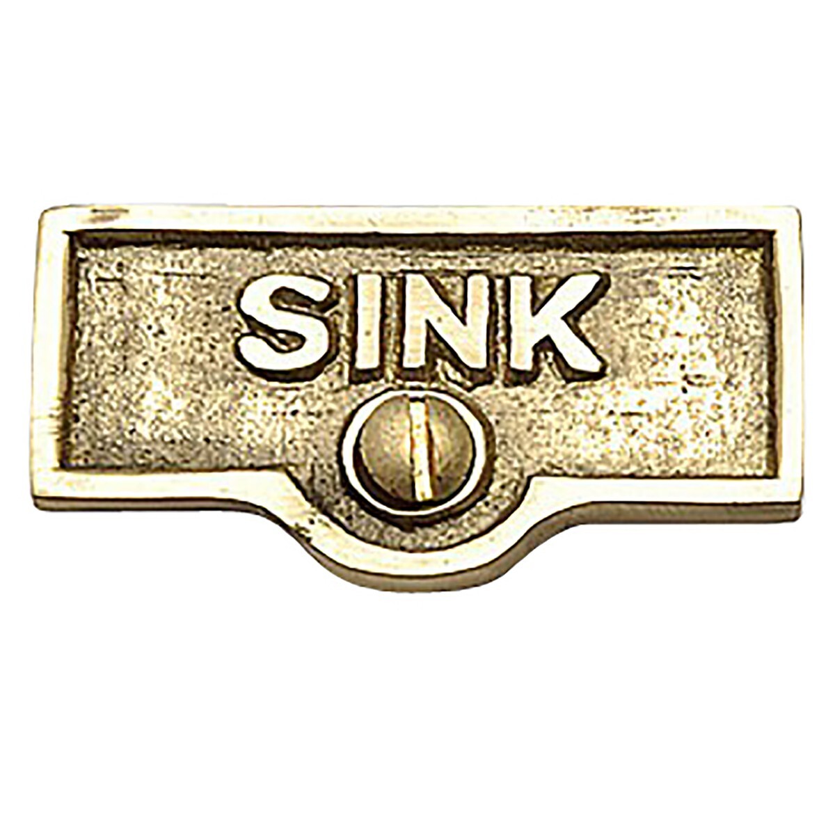 Switch Plate Tags SINK Name Signs Labels Lacquered Brass with Mounting Screw