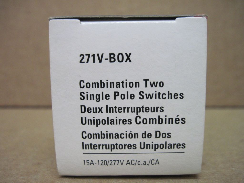 Cooper 271V-BOX Ivory 2 Single Pole Switches Combination 15A 125-277VAC LOT OF 6