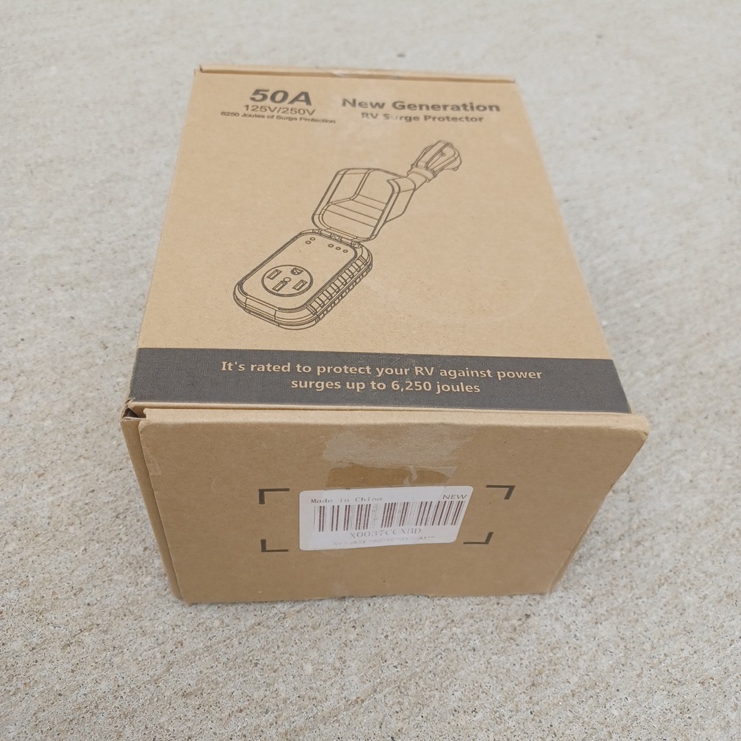 New Generation RV Surge Protector 50 amp with Waterproof Cover up to 6250 Joules