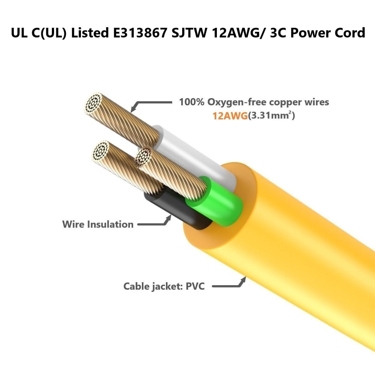 ADCAUDX 1FT 12AWG Right-Angle 15A to 20A Adapter Cable