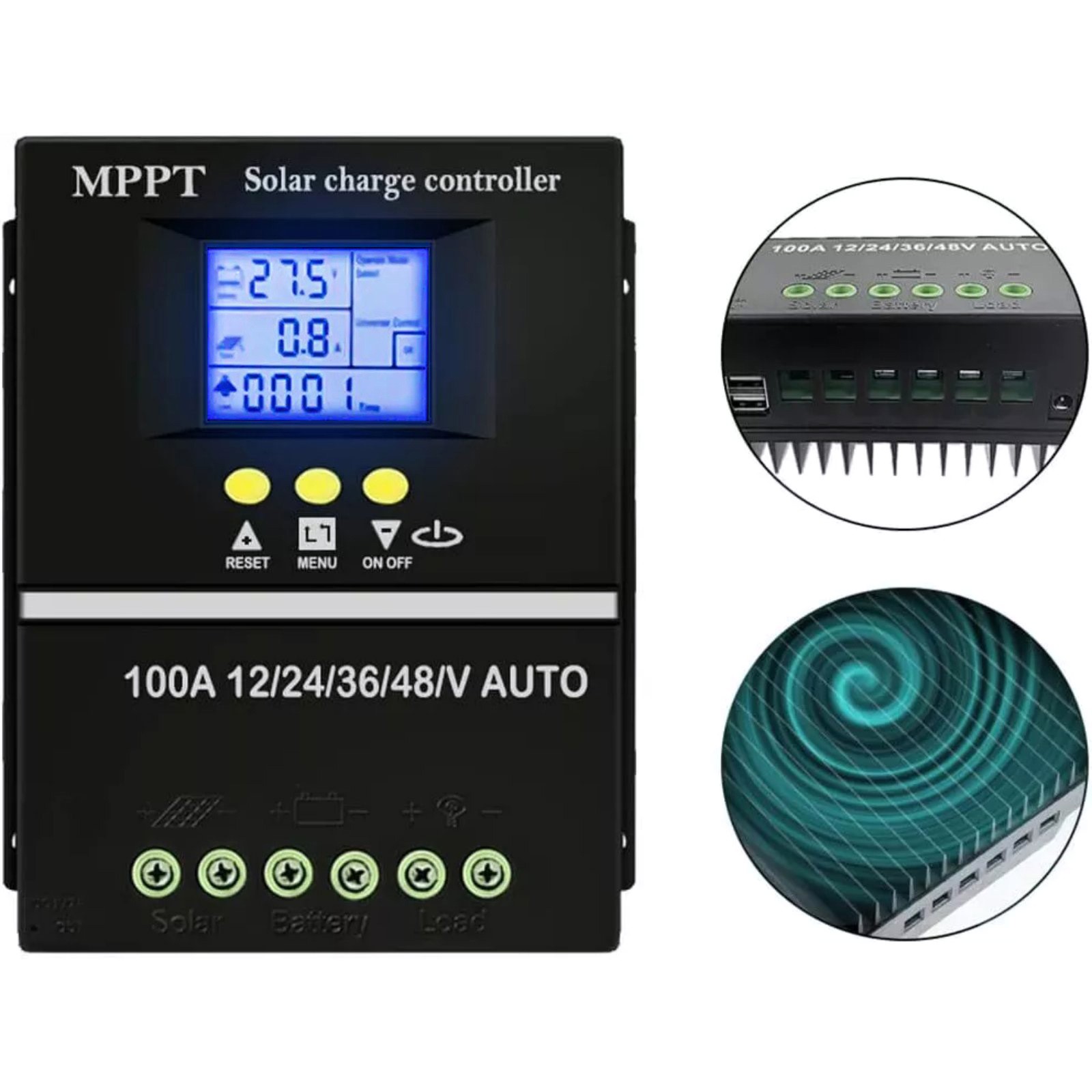 1pc MPPT 100A Solar Charge Controller For 12V 24V 36V 48V PV Battery Regulator