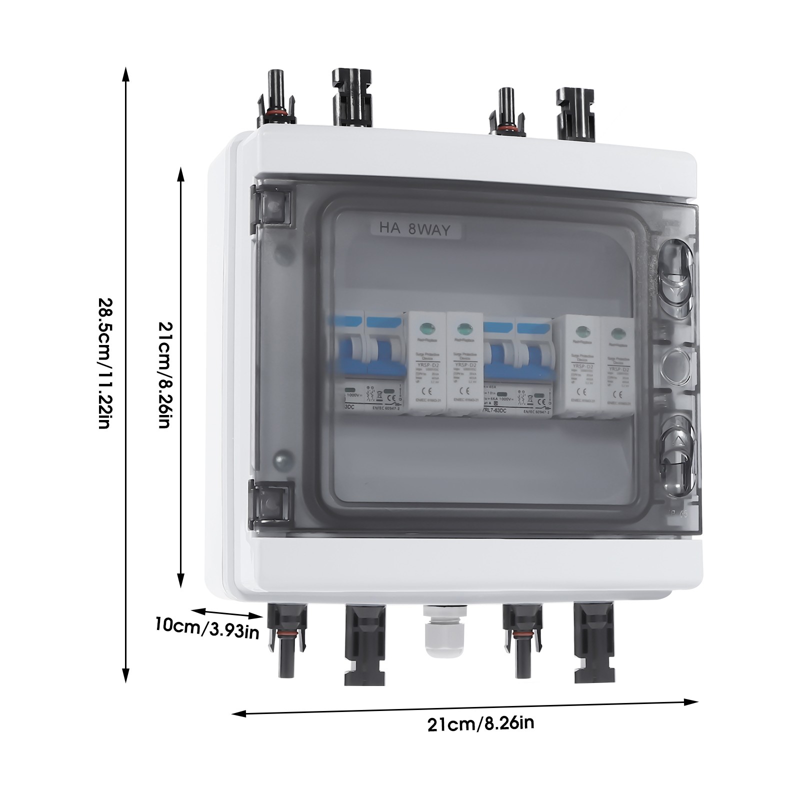 1000V 40A Solar PV Combiner Box 2 in 1 out 2 String Wasserdicht Kunststoff