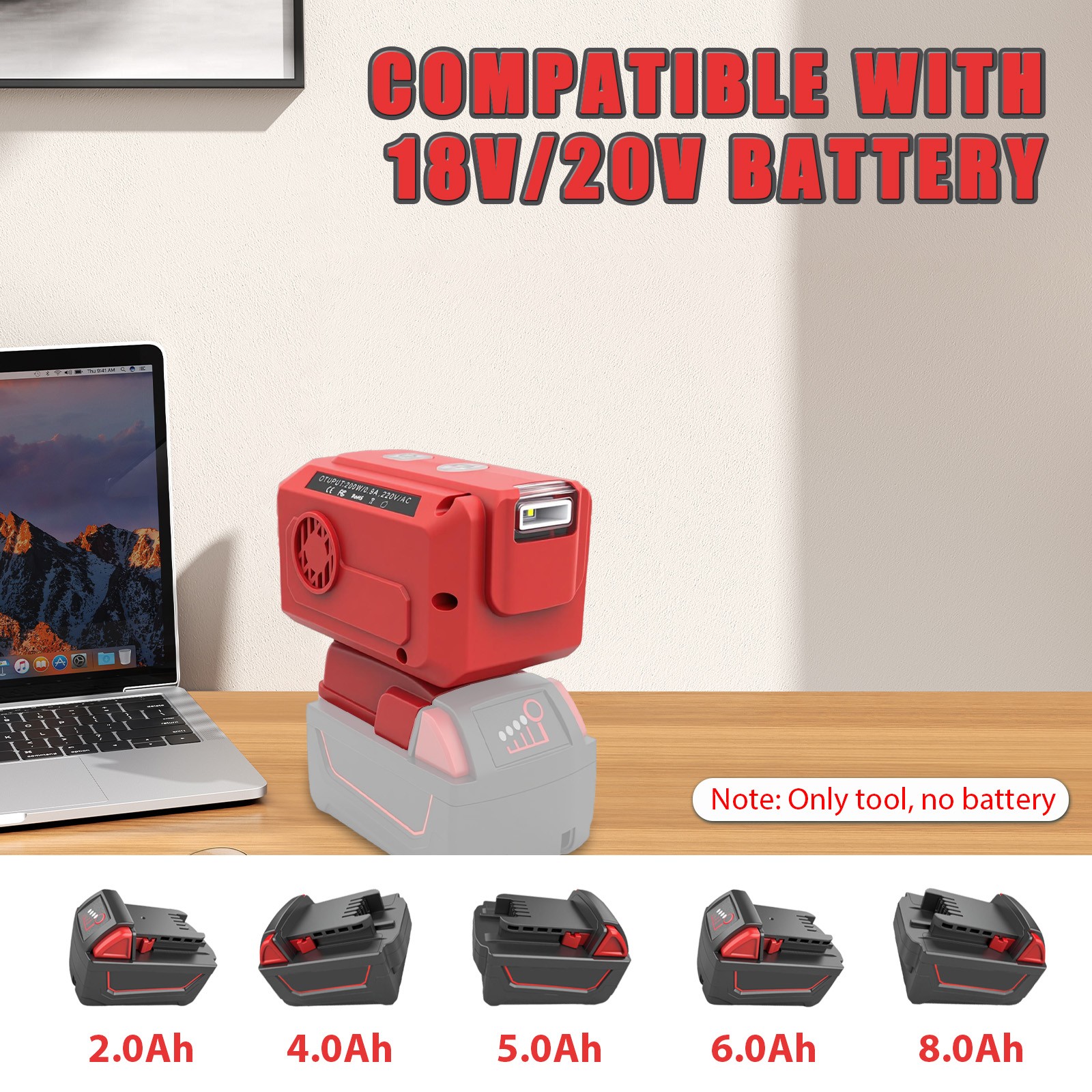 For Milwaukee 18V/20V Battery Compatible Power Inverter – Sale! (AC 220V)