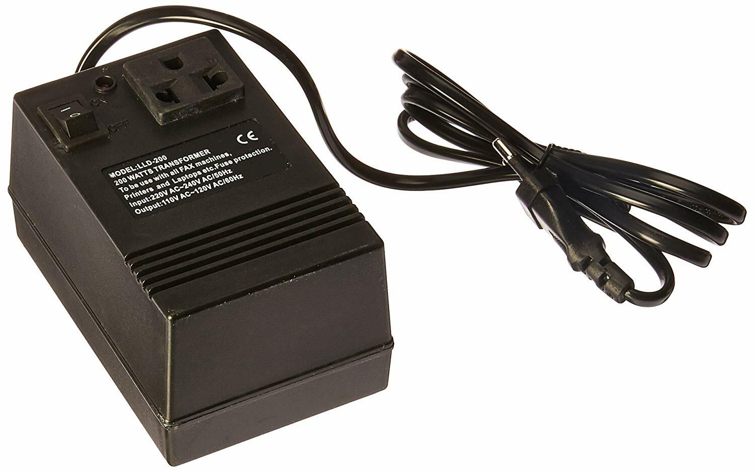 200 Watt Step Down Voltage Converter and Transformer – 220 Volt to 110 Volt