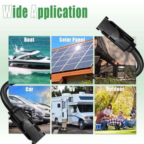 Twin Wire 50 Feet Solar Extension Cable 10AWG 50Ft Flame Retardant Protective