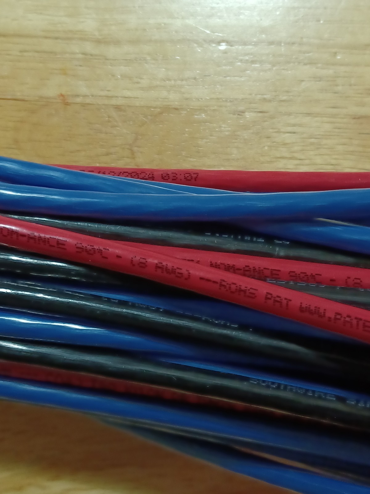 55′ #8 AWG Black Blue Red (EACH 55′) Copper THHN THWN Building Wire 8 AWG