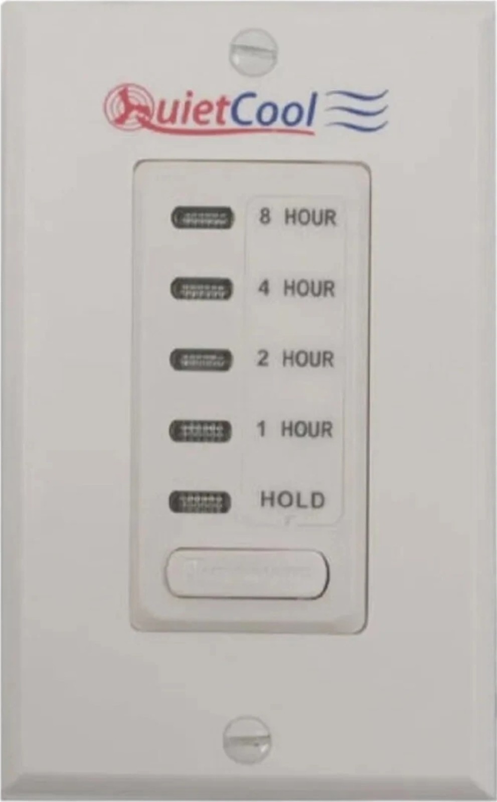 WHF EI220W-1 1/2/4/8 Hour SPST 1800-Watt In-Wall Countdown Timer White Quietcool