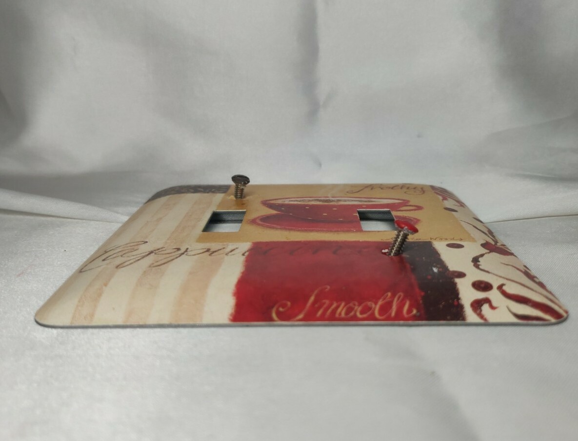 Metal Light Switch Cover Wall Plate Kitchen Mocha Coffee Frothy Cappuccino