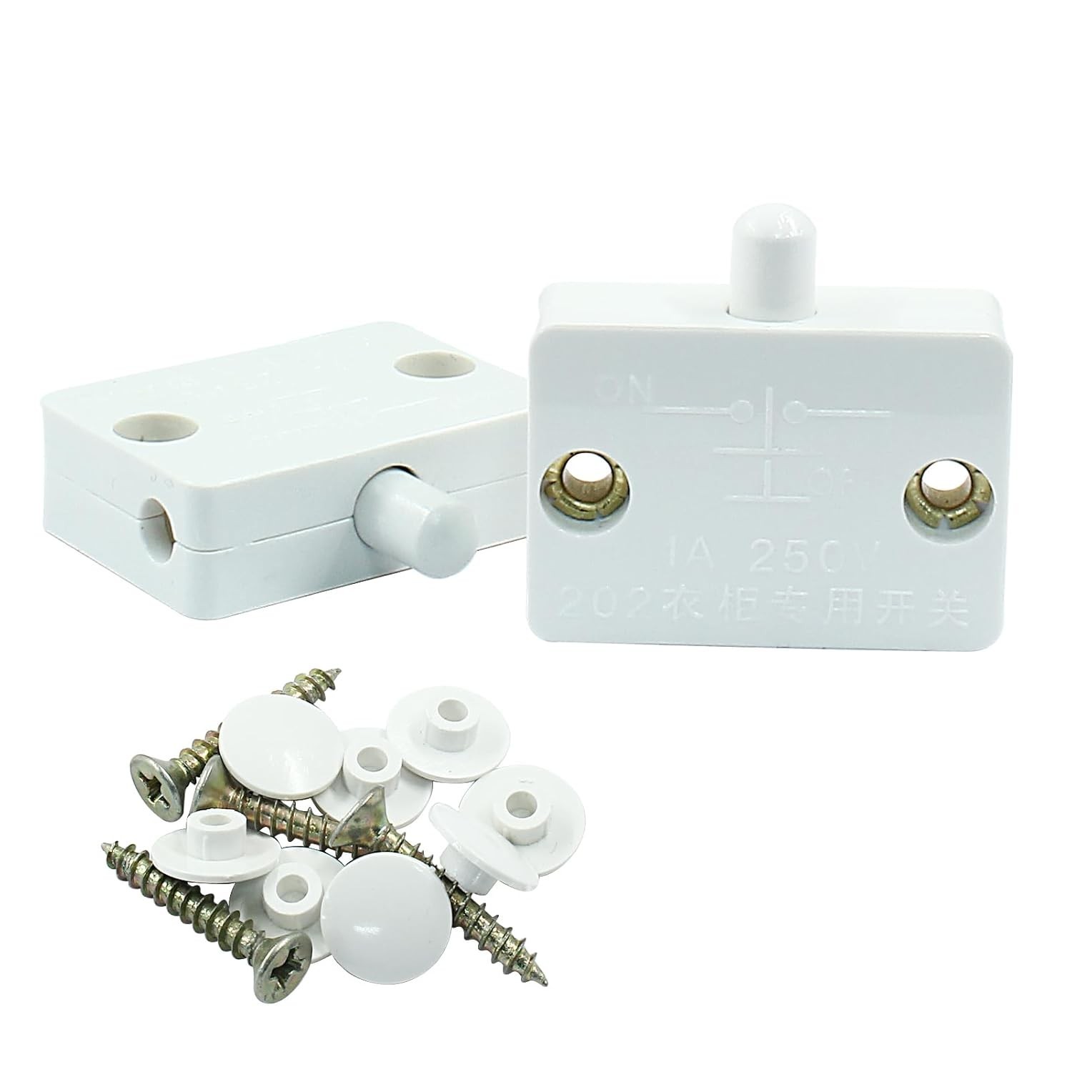 2Pcs Cabinet Door Switch, Closet Light Wardrobe Touch Switches for Cabinet Cl