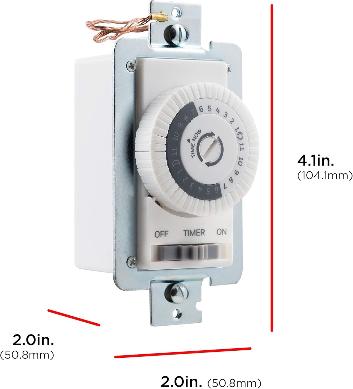 Elegant 24-Hour Dial Timer Switch for Lights & Fans – Override Function Included