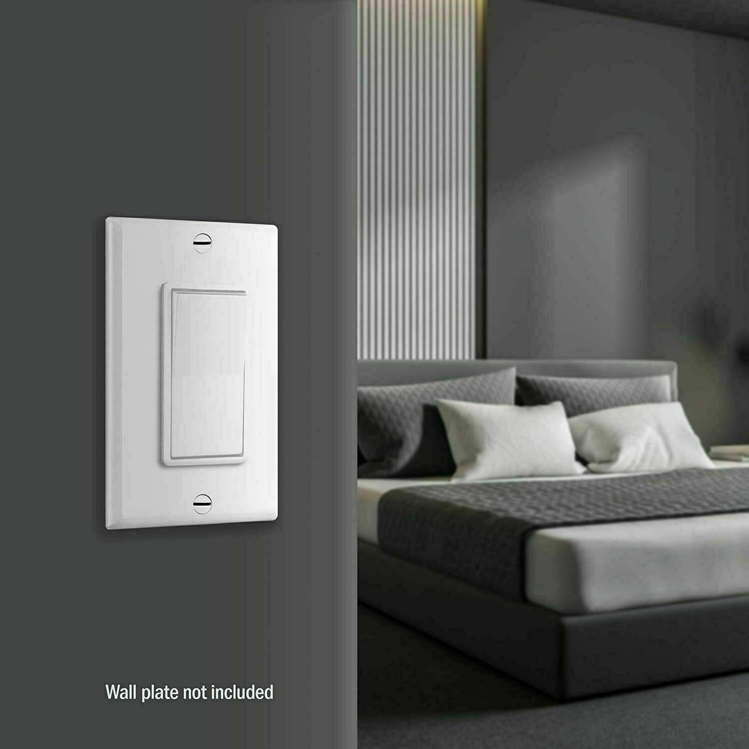 10 Pack 15Amp Decora Rocker Single-Pole Switch Wall Residential Grade Home White