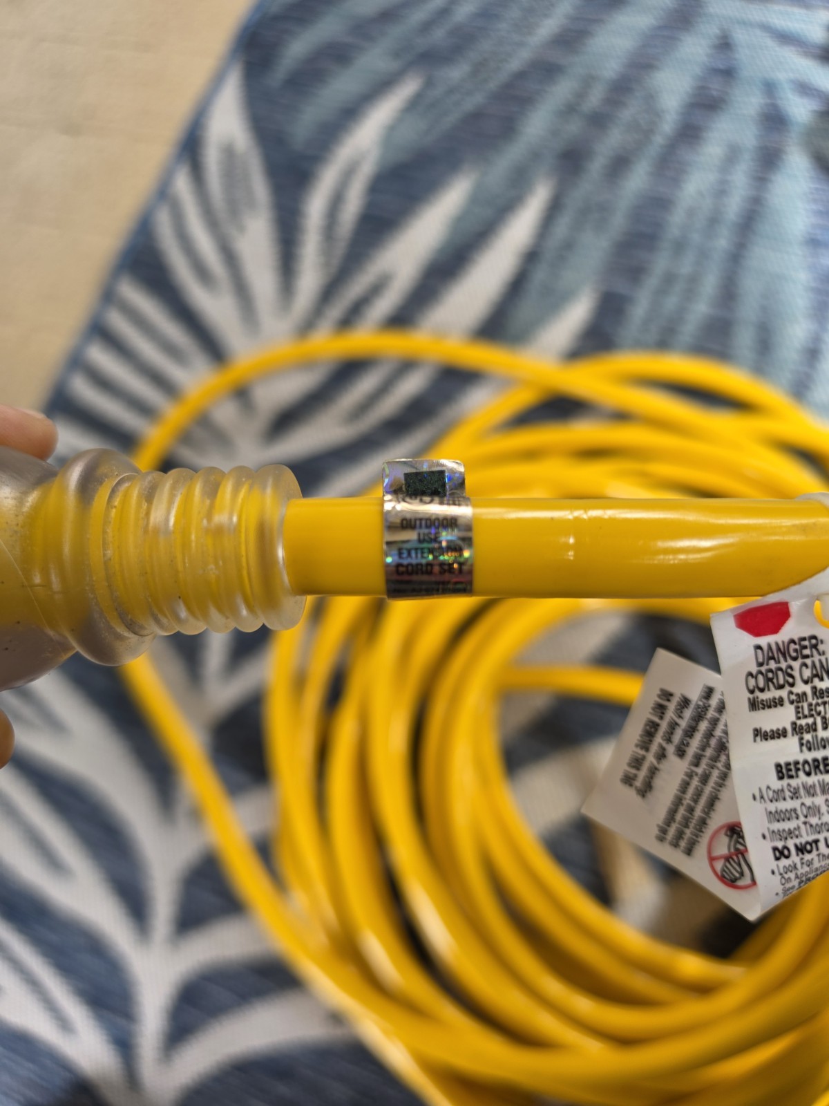 50′ Yellow Jacket 300v – 20Amps – 10-3 SJTW FT2 – WATER RESISTANT Power Cord